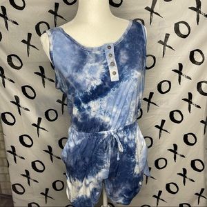 Wallflower blue tie dye romper. Super soft! NWT